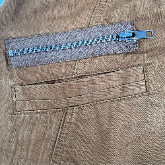 Hei Hei ANTHROPOLOGIE Womens Cargo VEST Faux FUR Removable Collar Size XS Brown - Picture 9 of 13